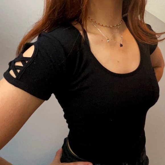 Black Tight Fitted T-Shirt - Picture 1 of 1